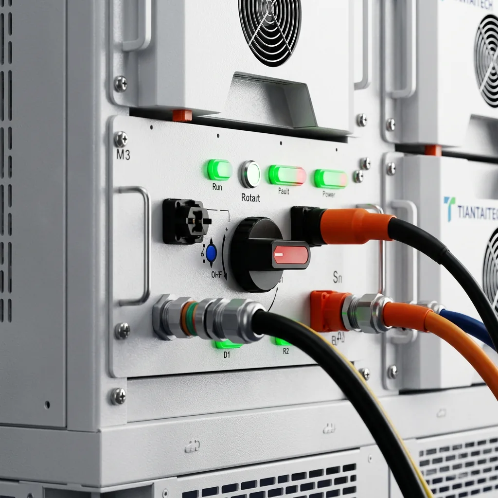 Rack battery connector and interface detail