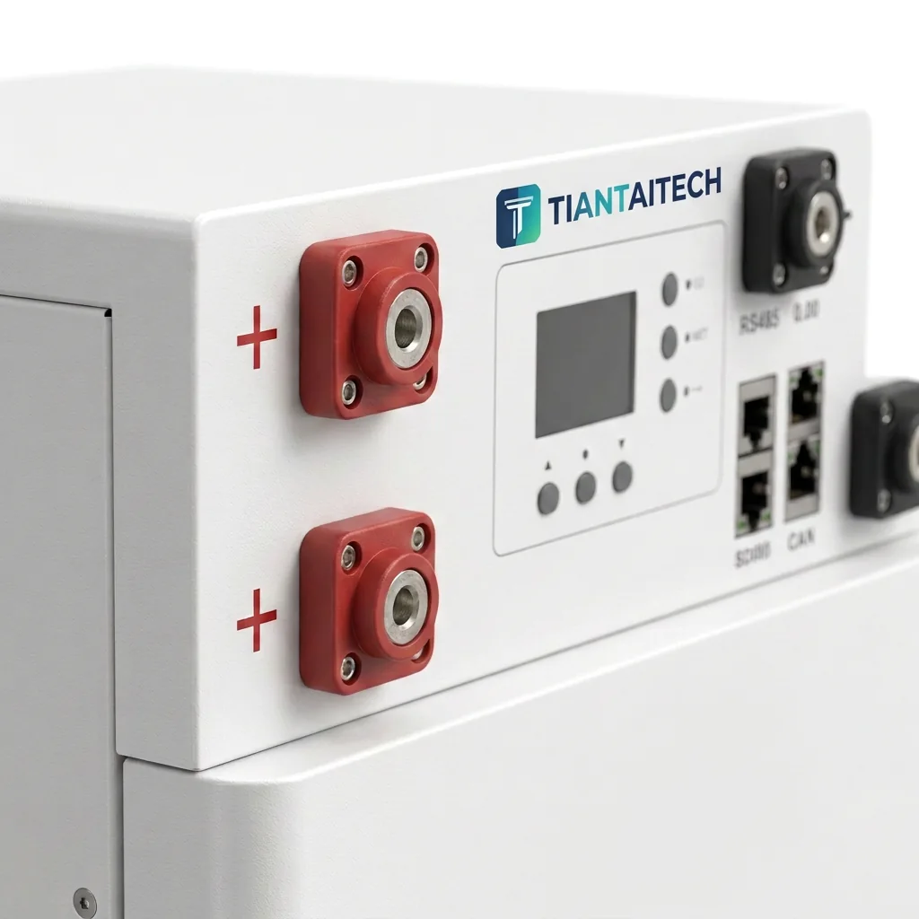 Residential battery terminal and communication interface detail