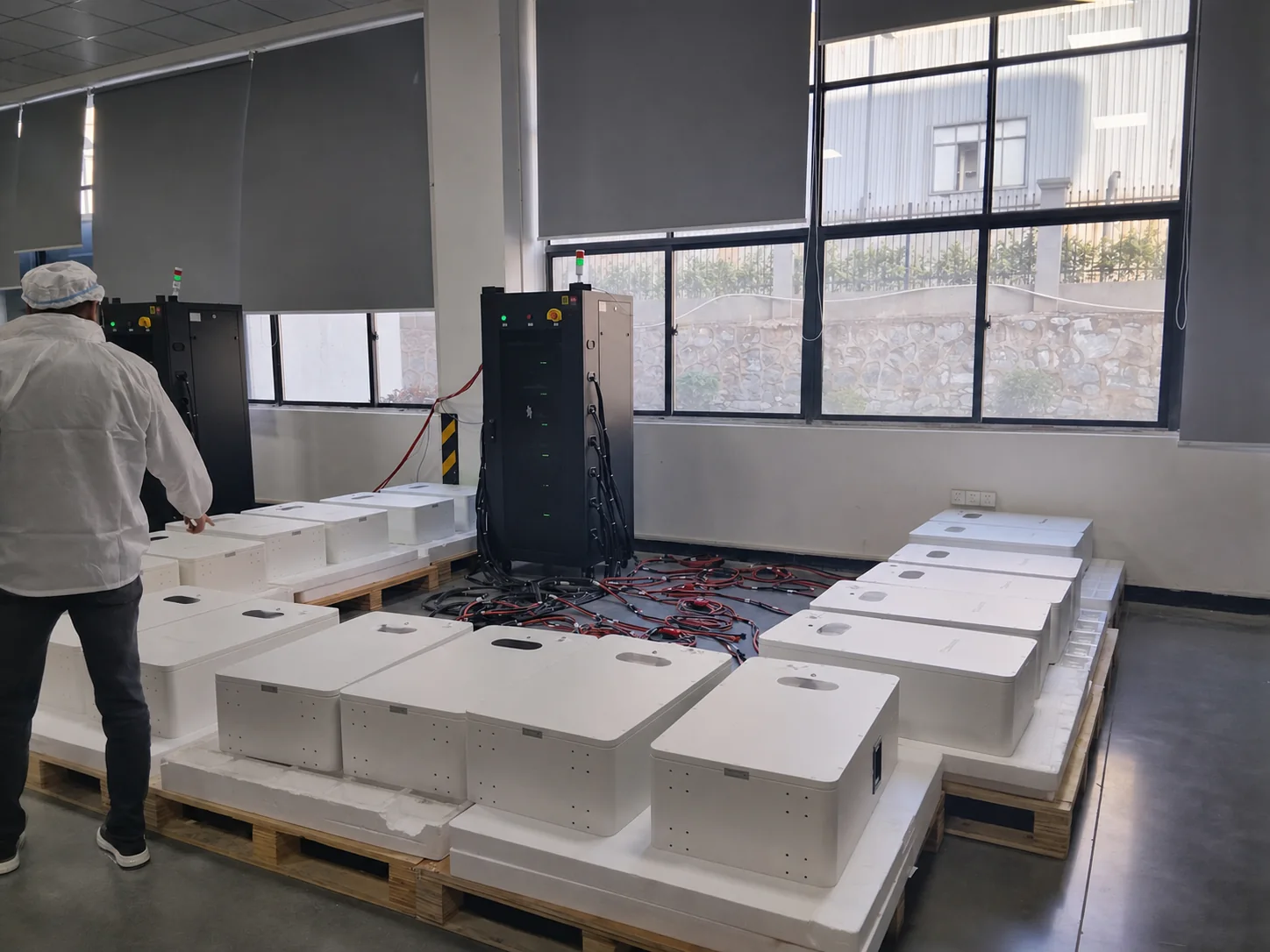 Energy storage product testing at a manufacturing partner facility